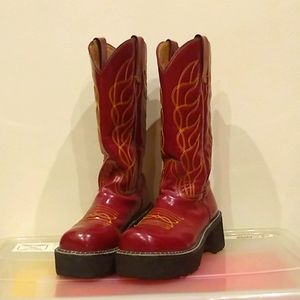 Vintage Fluevog red cowboy high boots